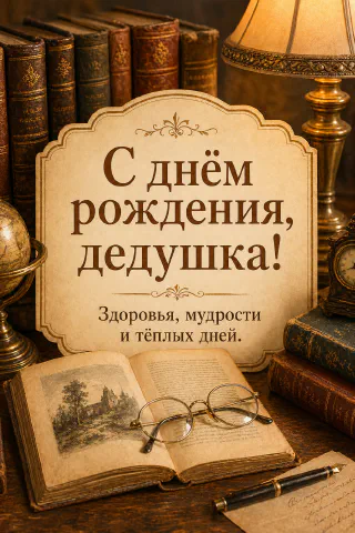 Раскрытая старинная книга с очками, кожаные книги и настольная лампа на столе