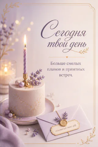 Деревянный стол, конверт и праздничная карточка для мужчины