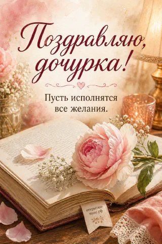 Розовый пион лежит на раскрытой книге рядом со свечами и цветами в банке
