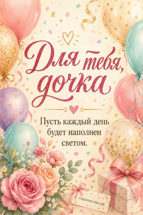 Пастельные воздушные шары, конфетти, розы и подарочная коробка с бантом
