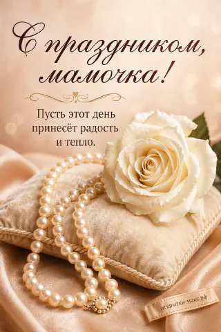 Жемчужное ожерелье и кремовая роза на бежевой бархатной подушке с шёлком