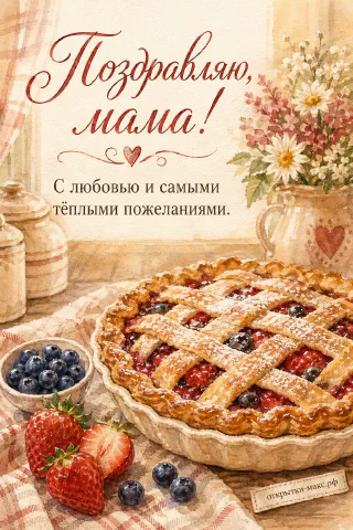 Домашний ягодный пирог с решётчатой верхушкой, клубникой и черникой на кухонном столе