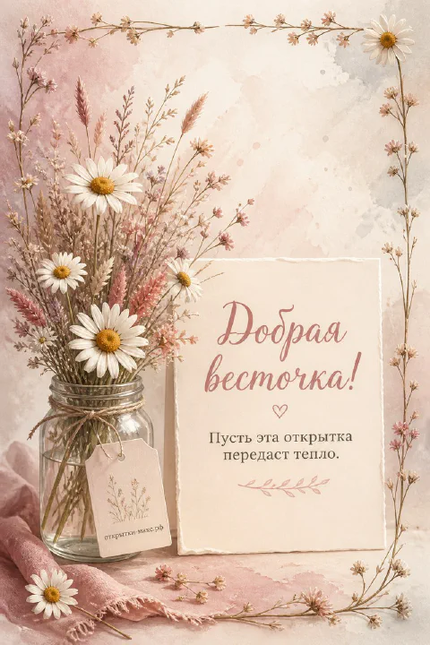 Подарочная коробка, лента, букет и чистое поле для поздравления