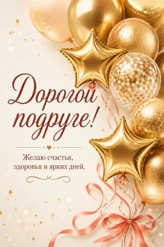 Золотые металлические шары и фольгированные звёзды с розовым бантом на кремовом фоне
