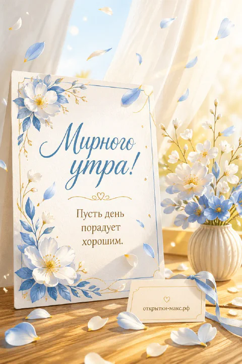 Апрельское солнце на занавеске и маленький букет мимозы