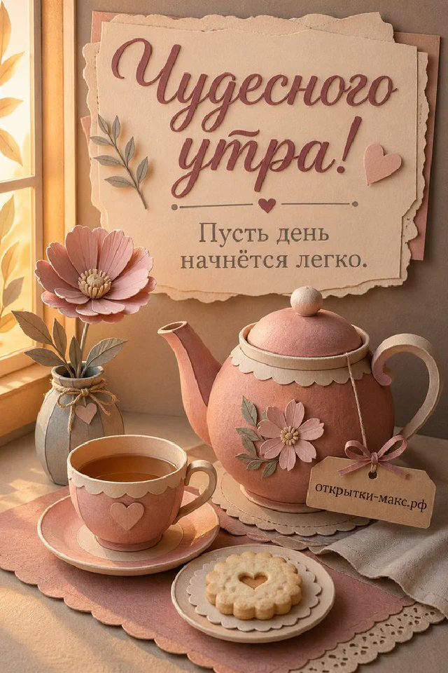 Букет белых роз в кружевной упаковке, две чашки кофе с сердечками из пенки и карточка с сердечком — вариант 4