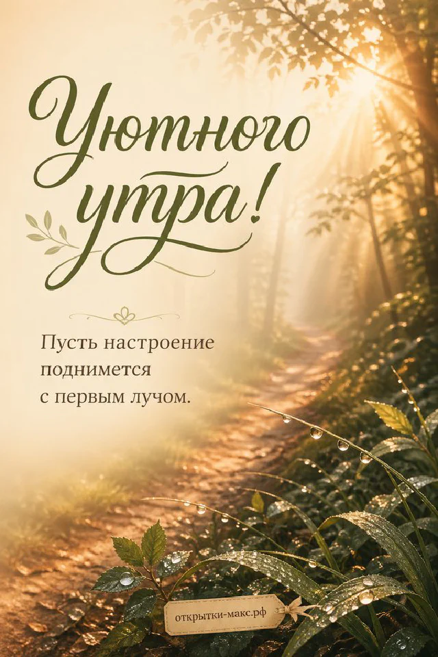 Светлый чайник с растительным рисунком, розовая кружка чая с тиснёным сердцем и имбирное печенье на ажурной салфетке у солнечного зимнего окна — вариант 4