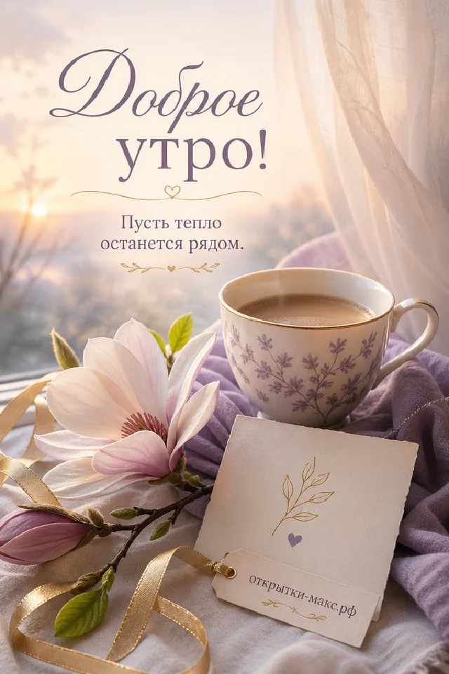 Керамический чайник в виде девочки в сиреневой вязаной шапочке, рядом печенье и букет сирени — вариант 2