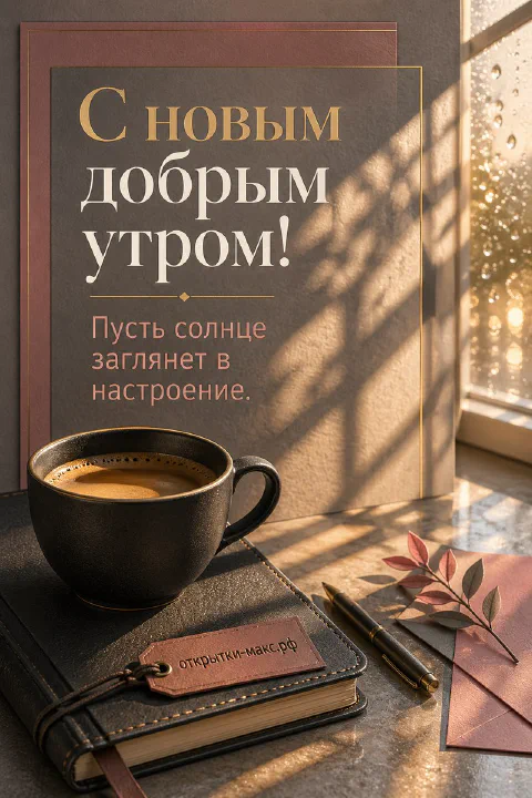 Чёрная кружка кофе на кожаном блокноте рядом с окном с каплями дождя и осенней веткой