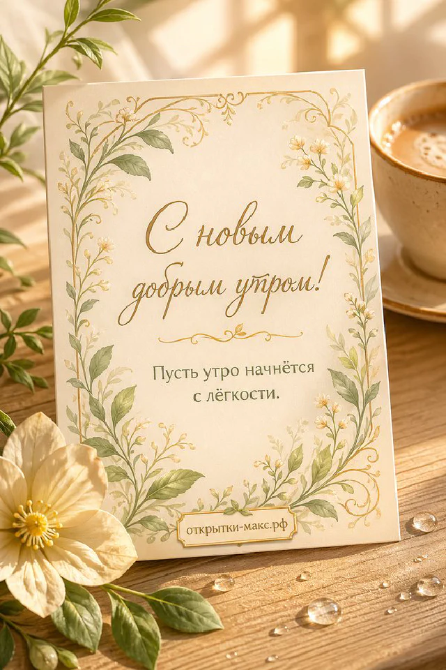 Розовая кружка кофе с молоком на деревянном столе с лепестками розовых цветов и белым полотенцем — вариант 3