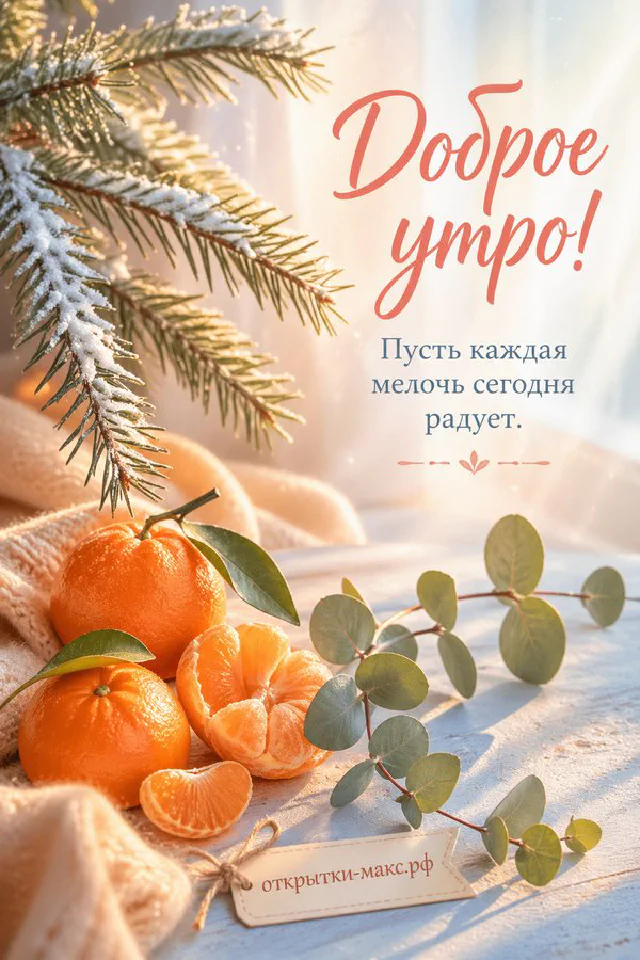 Винтажная открытка «Доброе утро» с букетом розовых пионов в белой фарфоровой вазе и резной рамкой с цветочным орнаментом — вариант 5