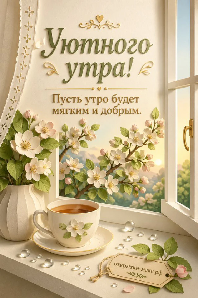 Бумажная карточка с объёмными розовыми цветами и листьями, рядом розовая свеча с льняной перевязью на бежевой ткани — вариант 3