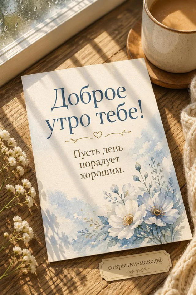 Розовые тапочки с сердцами и чашка чая у кровати с подушками и открыткой-сердечком — вариант 6