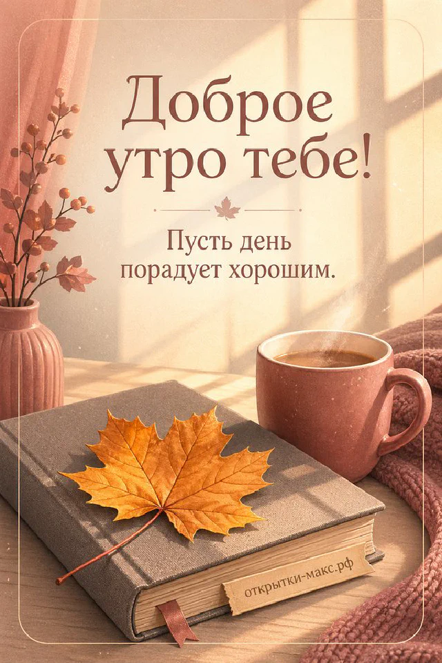 Розовые тапочки с сердцами и чашка чая у кровати с подушками и открыткой-сердечком — вариант 7