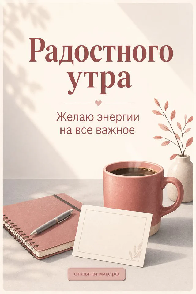 Лиловые книги с открыткой-карточкой и горшок с фиолетовыми цветами на фоне светлого окна с шторой — вариант 2