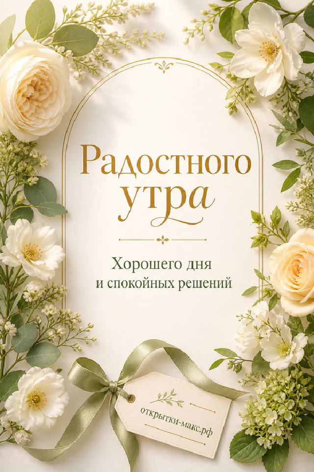 Акварельная открытка с розовыми пионами, голубыми незабудками и чашкой кофе на светлом фоне — вариант 3