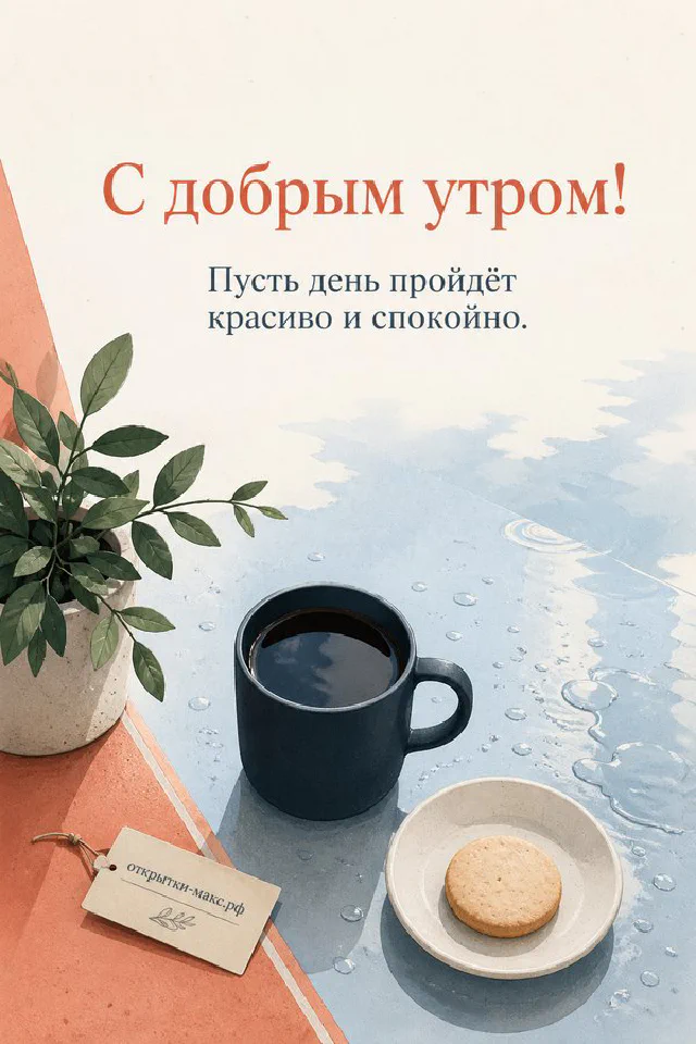 Белая кружка кофе с рисунком сердца и свеча на подоконнике у окна с заснеженными елями — вариант 3