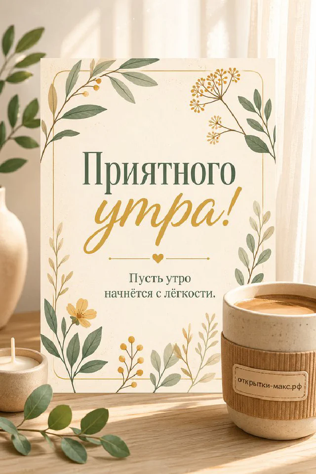 Пушистый котёнок тянется к золотистому круассану на столе у окна, акварель — вариант 3
