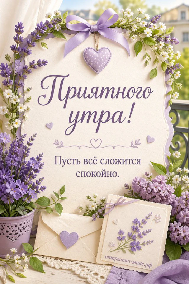 Зелёная кружка капучино с улыбающейся пенкой-облачком, ромашки и салфетка с надписью «Приятного утра» — вариант 3