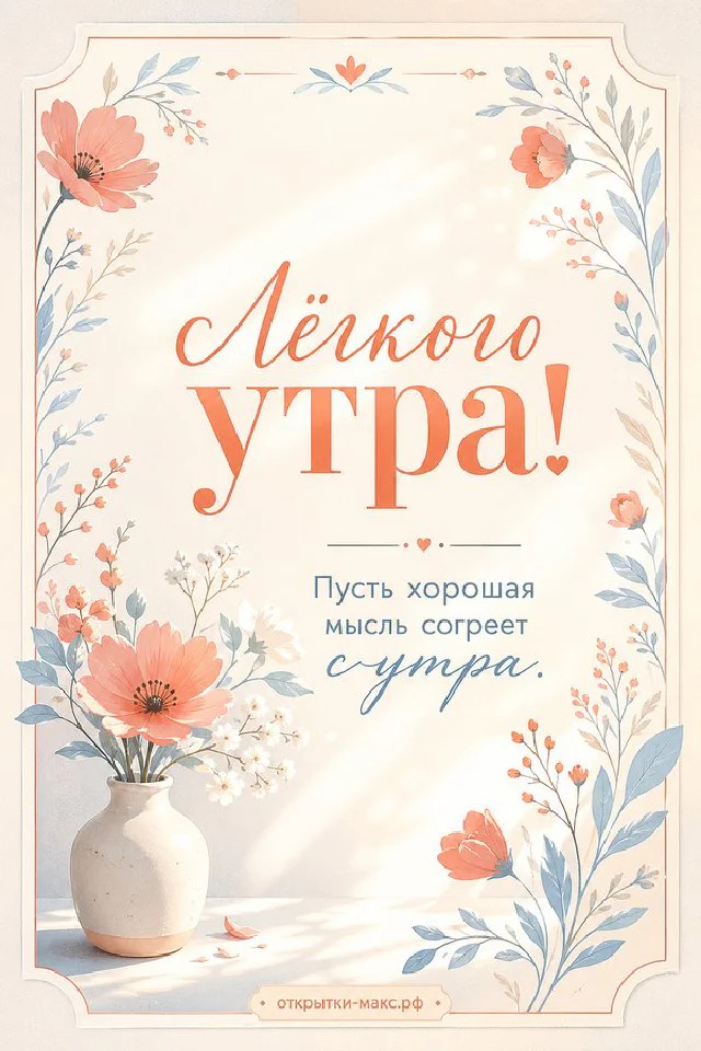 Коралловый конверт с сургучной печатью рядом с букетом оранжевой герберы и белой гипсофилы на светлом фоне — вариант 2
