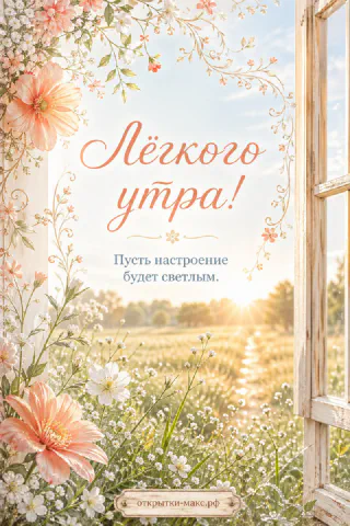 Распахнутое окно с букетом полевых цветов и видом на залитое солнцем поле