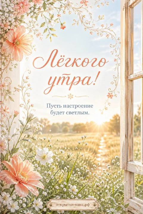 Распахнутое окно с букетом полевых цветов и видом на залитое солнцем поле
