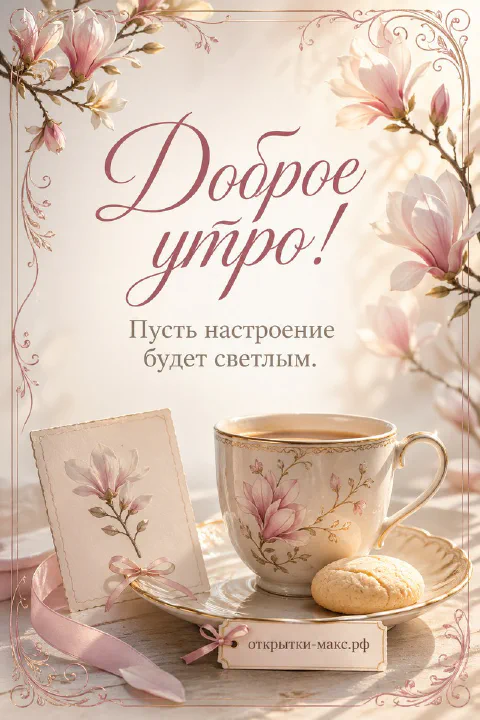 Мягкие облака на рассветном небе и светлая открытка на переднем плане
