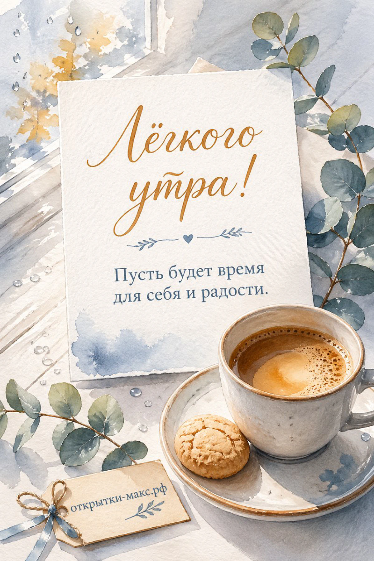 Нежная ботаническая рамка вокруг короткого пожелания