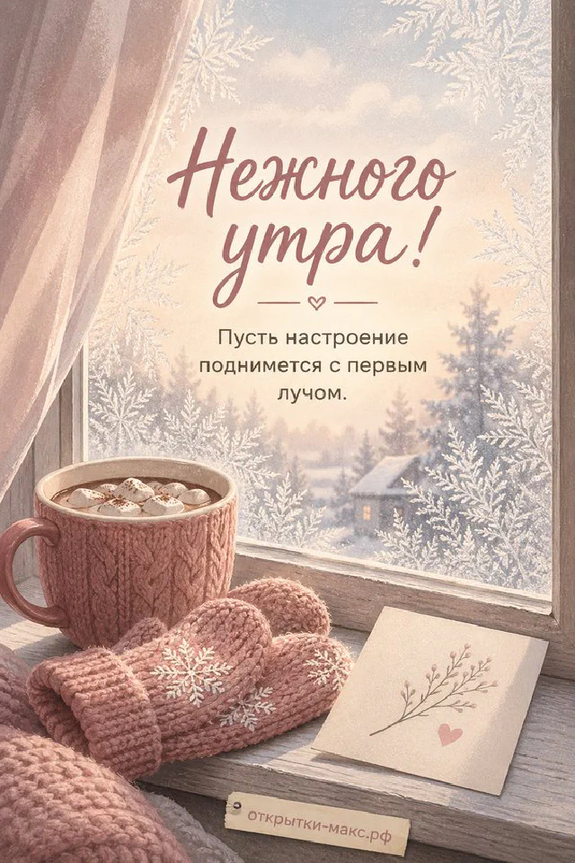 Букет розовых тюльпанов в фарфоровой вазе и чашка кофе на столике в утреннем саду на фоне восходящего солнца — вариант 2