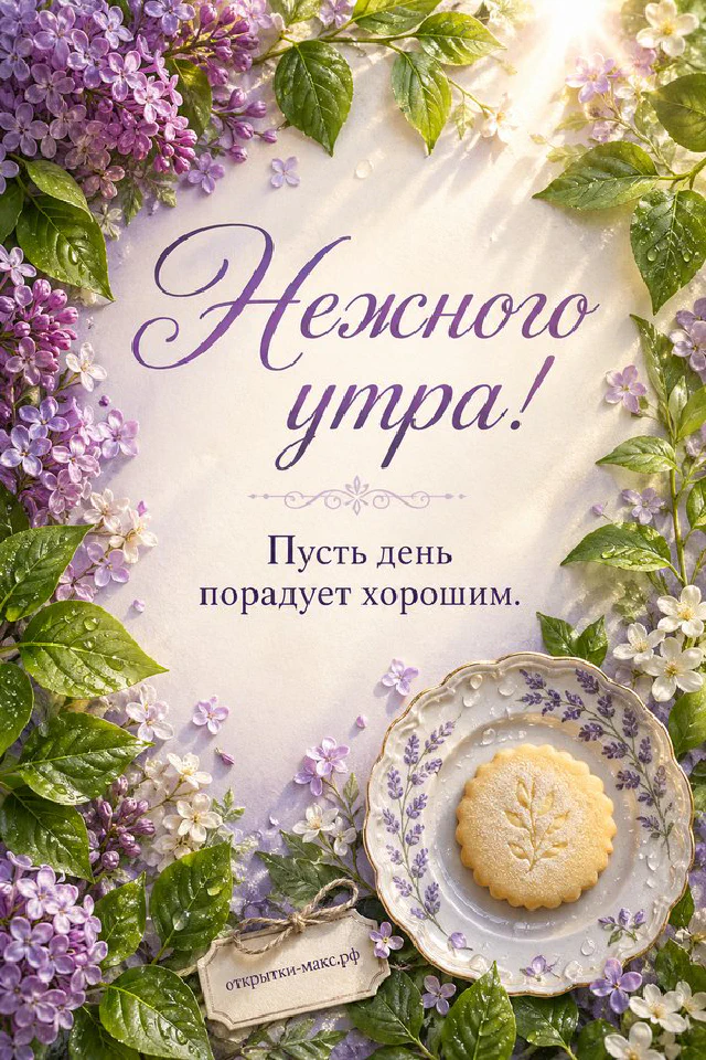 Маленький рыжий котёнок у тарелочки и вазы с цветами в нежной цветочной рамке — вариант 5