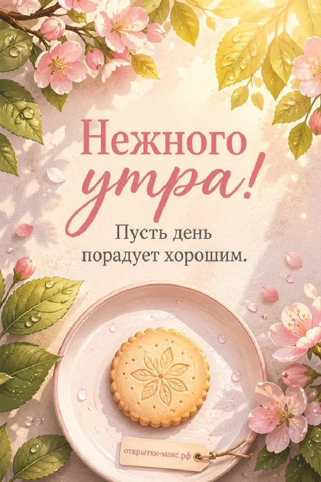 Маленький рыжий котёнок у тарелочки и вазы с цветами в нежной цветочной рамке — вариант 7
