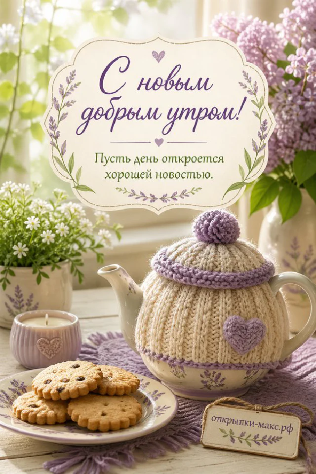 Минималистичная открытка с чёрной кружкой кофе и зелёным растением в вазе на фоне крафт-бумаги — вариант 2