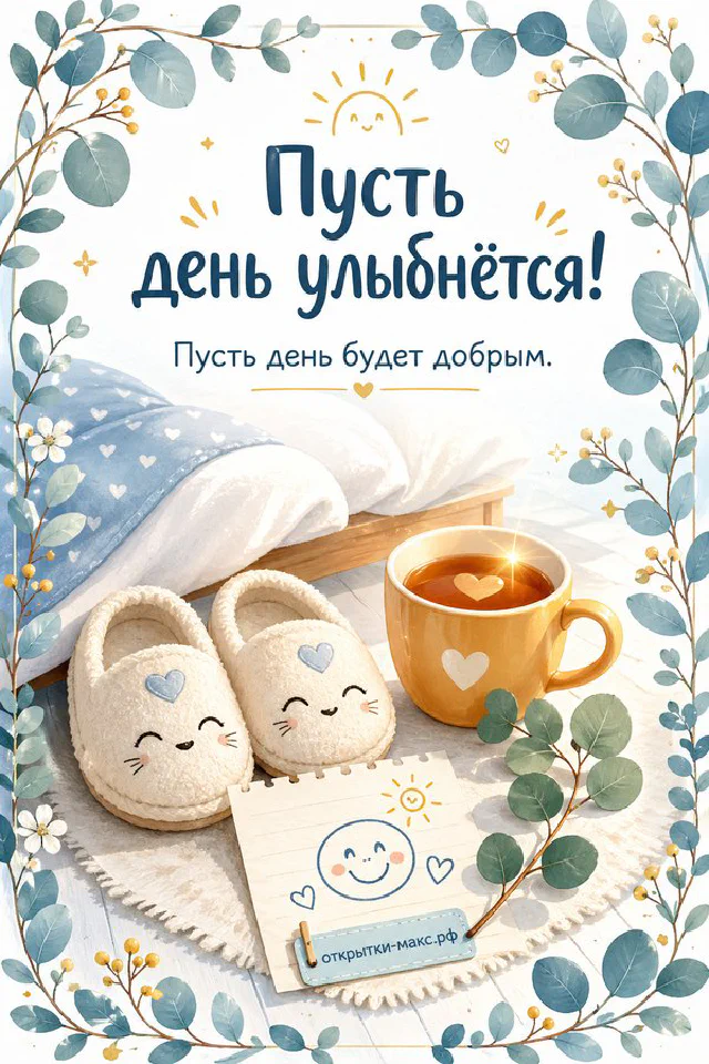 Карточка с рисунком солнца и золотые лепестки на голубом деревянном столике у окна — вариант 2
