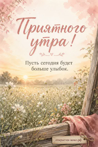 Письмо с пожеланием, полевые цветы и теплый утренний свет