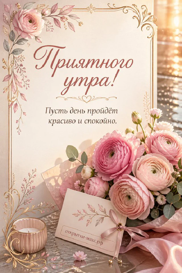 Акварельная открытка с синим чайником, чашкой чая и старинным фонарём на фоне заснеженного окна — вариант 2