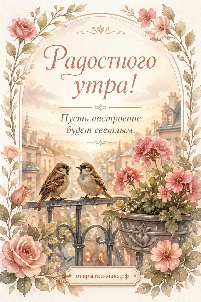 Стеклянная банка с букетом сирени и ромашек и чашка чая у окна с видом на хвойный лес и рассветную тропинку — вариант 6