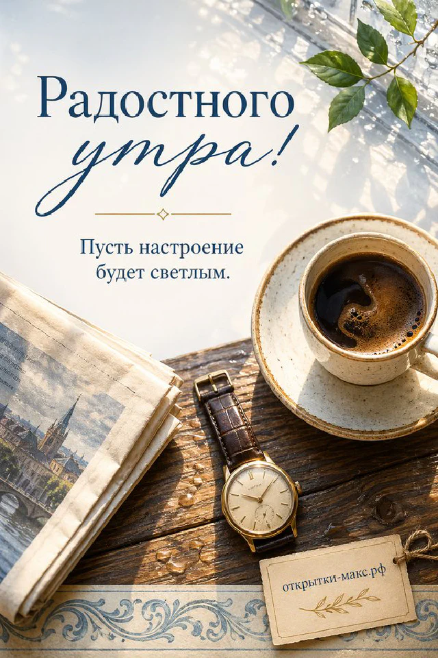 Стеклянная банка с букетом сирени и ромашек и чашка чая у окна с видом на хвойный лес и рассветную тропинку — вариант 3