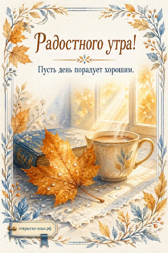 Чашка кофе с кленовым листом на книге у мягкого персикового пледа в осенней рамке — вариант 6