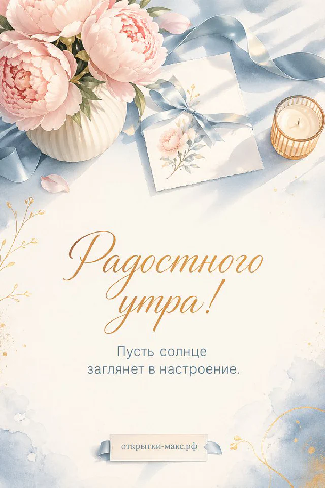 Чашка кофе, старинный компас и карта на столе путешественника, надпись «Радостного утра» — вариант 2