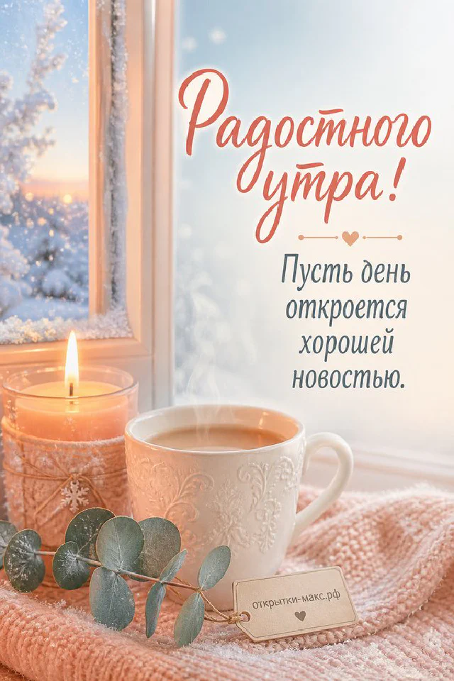 Рыжий кот лежит на вязаном бежевом пледе рядом с чашкой чая и зажжённой свечой в цветочной рамке — вариант 3