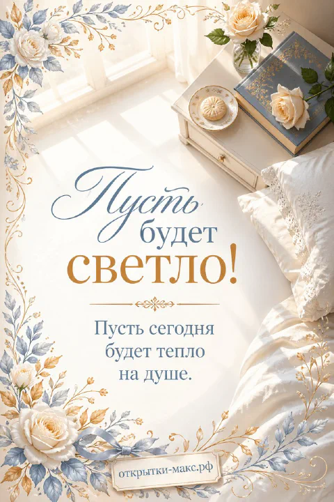 Кремовые розы и стопка книг на прикроватном столике у окна с мягкими подушками