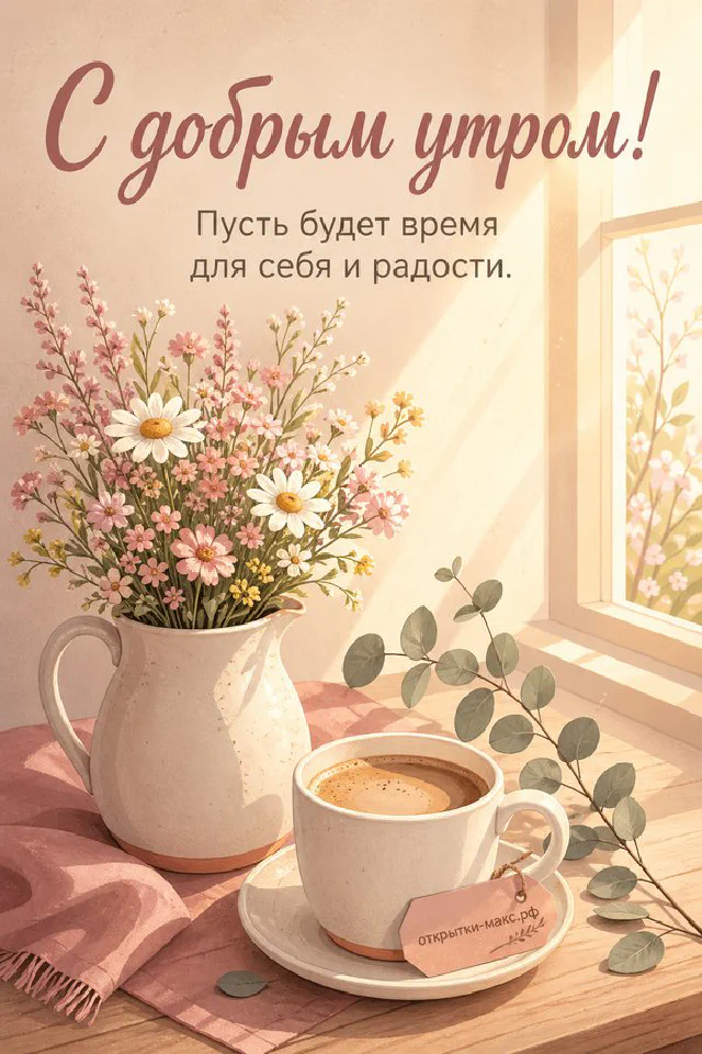 Эмалированная кружка с рисунком рыбака на подоконнике рядом с шарфом и блесной на фоне заснеженной реки и рассвета — вариант 2