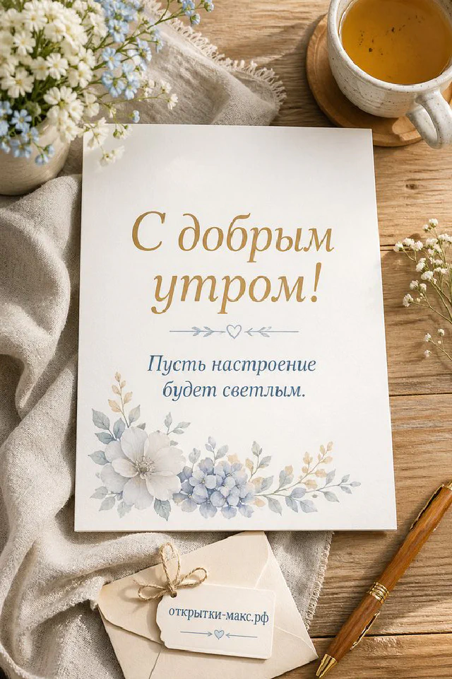 Веточка рябины с ягодами в синей вазе на фоне бежевого пледа и печенья — вариант 5