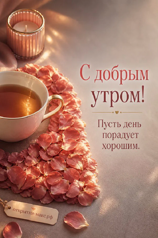 Кувшин с жёлтыми тюльпанами и сиреневая чашка чая с лимоном на кухонном столе с кружевной скатертью — вариант 4