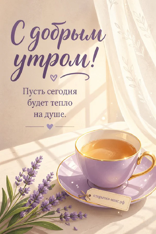 Акварельная открытка: рыжий щенок-кокер сидит рядом с корзинкой булочек и розовой кружкой латте — вариант 3