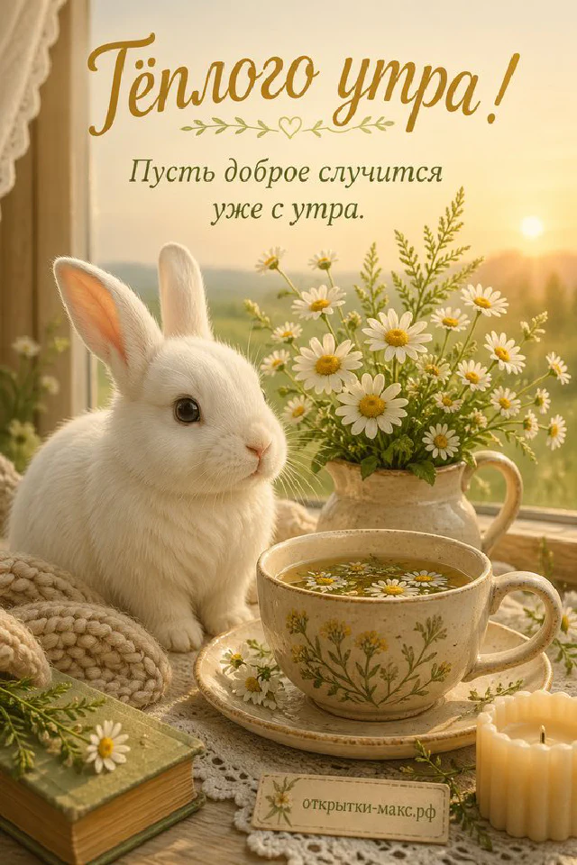 Букет сирени и горящая свеча у распахнутого деревянного окна с видом на весенний сад — вариант 3