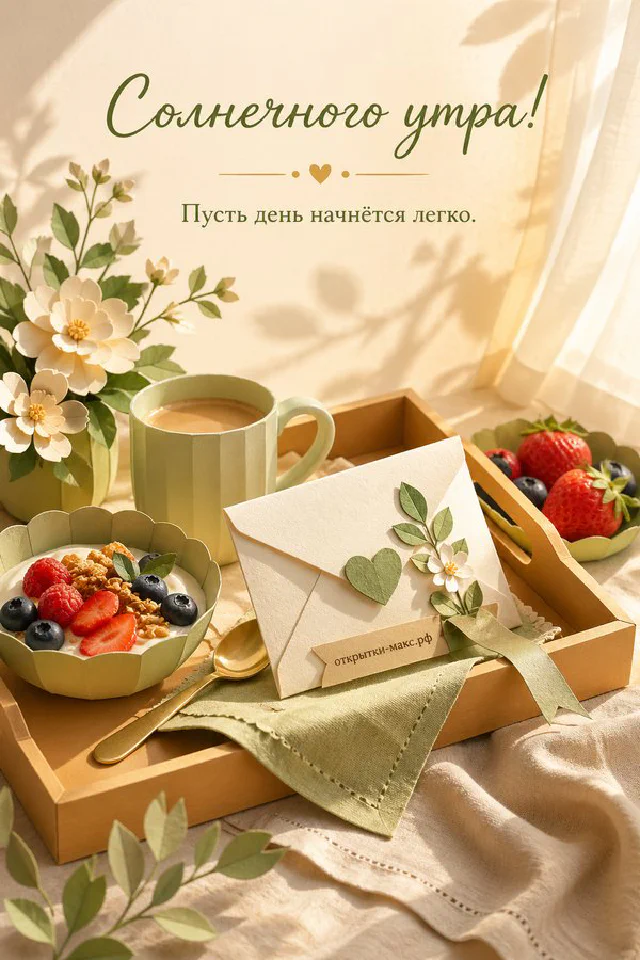 Серый полосатый котёнок тянется лапкой к круассану на тарелке на фоне старинной улицы с фонарём и букетом розовых пионов — вариант 2