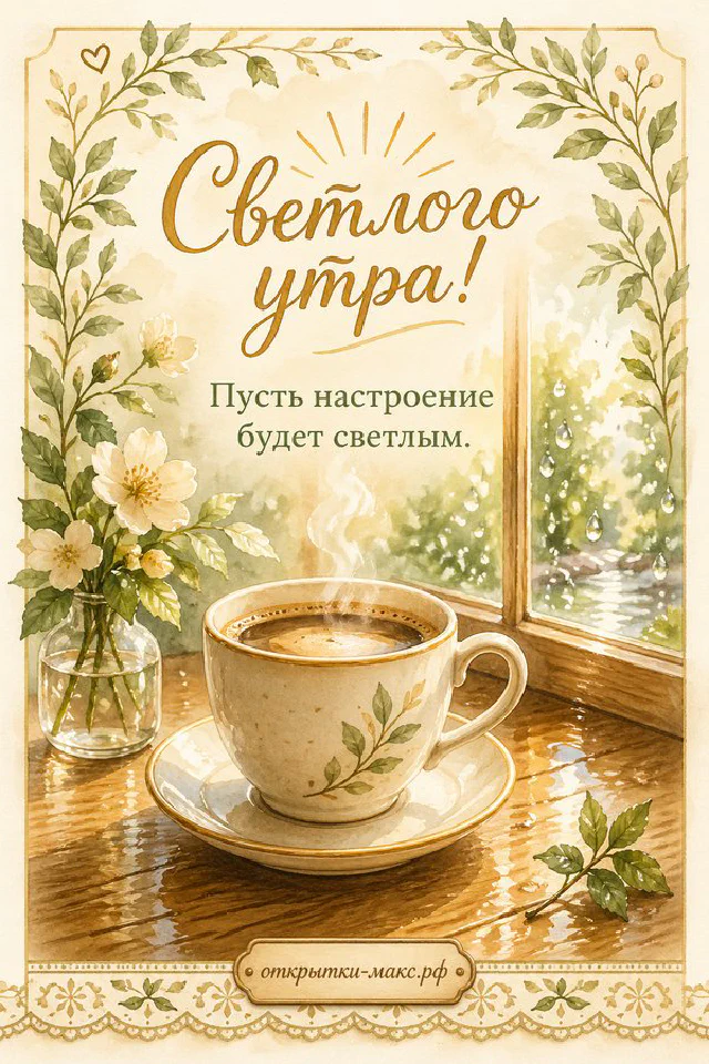 Чашка капучино с сердцем на блюдце у окна, букет розовых роз и розовый вязаный свитер — вариант 6