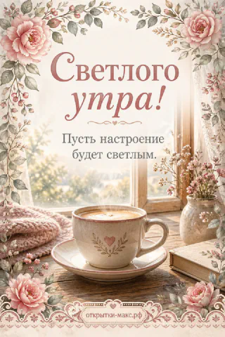 Чашка капучино с сердцем на блюдце у окна, букет розовых роз и розовый вязаный свитер