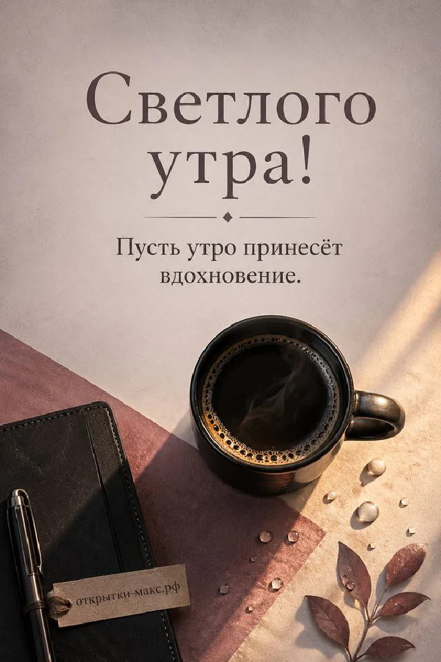 Розовая чашка кофе с латте-артом в форме сердца на блюдце, бумажные цветы и солнце с облаками на пастельном фоне — вариант 3